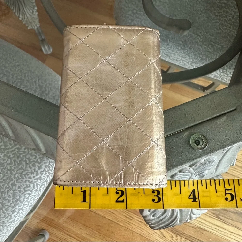 Chanel Palette Metallic Aged Flap Card Case Authentic 2011 Gold - Picture 6 of 15